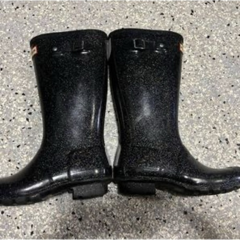 Hunter starcloud boots in black glitter 2/3 - Picture 3 of 8